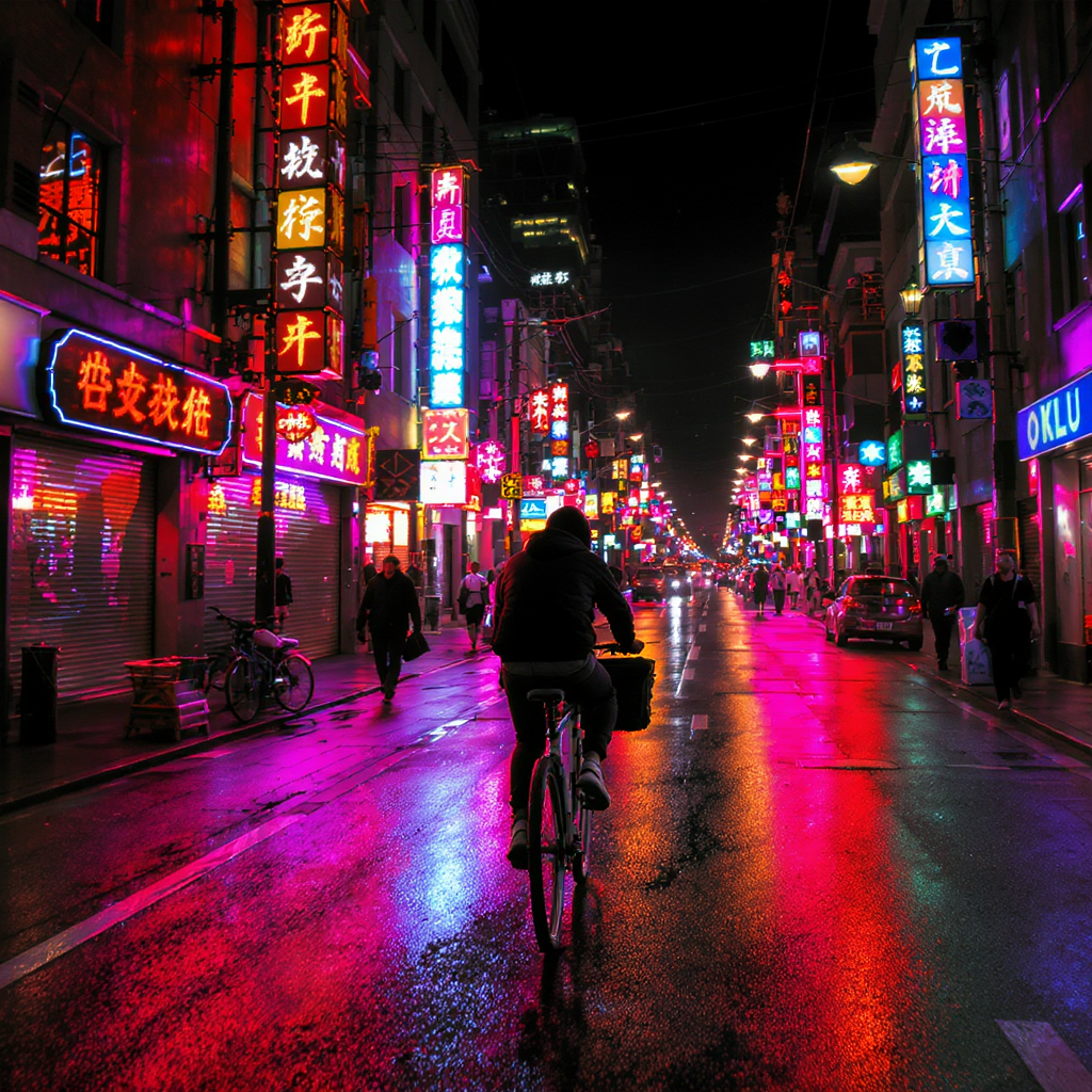 Night Cycling: City in Slow Motion